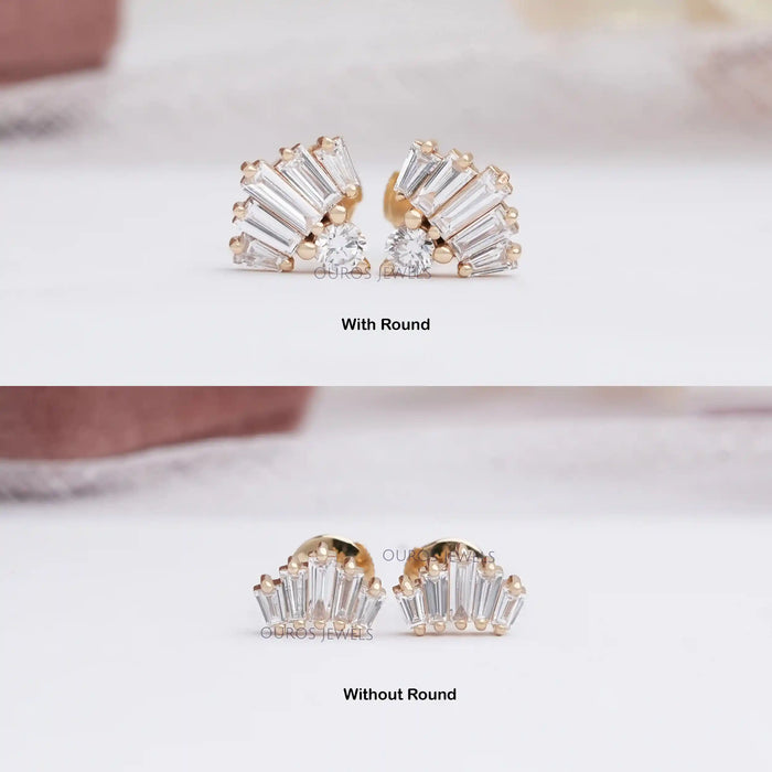 Affinity Diamonds Baguette & Round Earrings, 1.00cttw, 14K - QVC.com